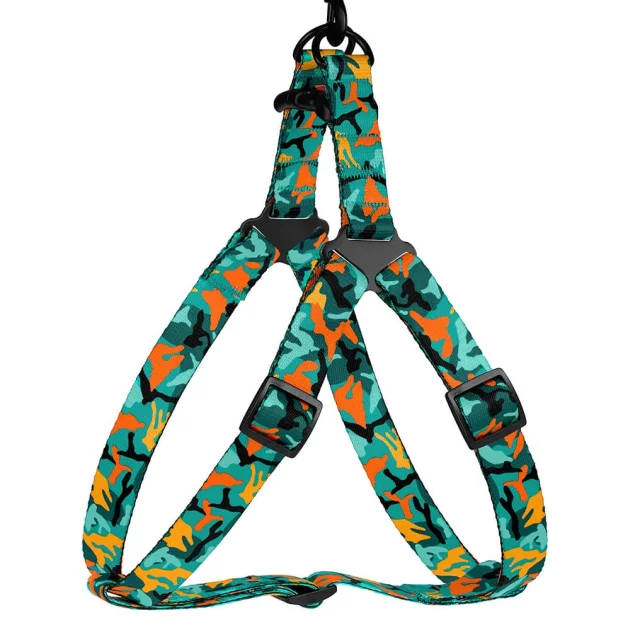 Шлея BronzeDog Camo для собак, нейлон, зелёный, 45-60 см