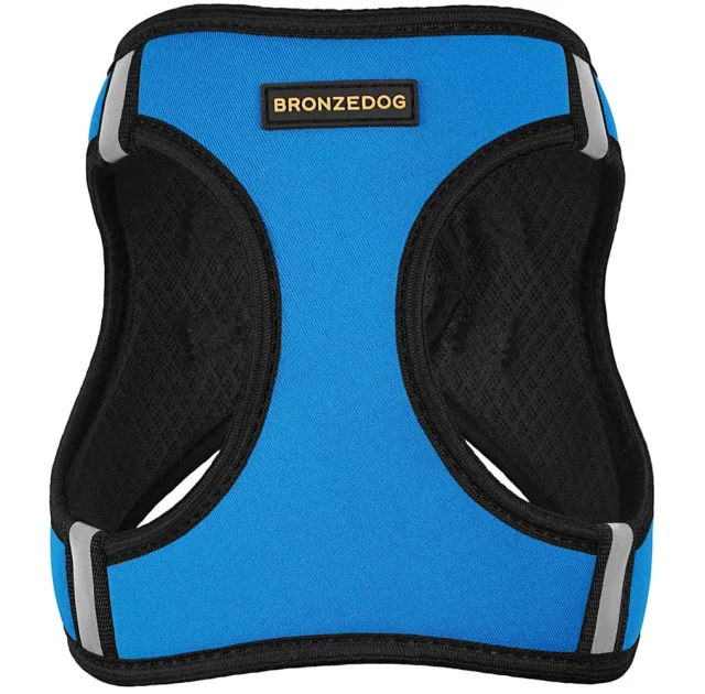 Шлея BronzeDog Sport Vest для собак из нейлона, неопрена и 3D сетки, голубой, 42-47 см