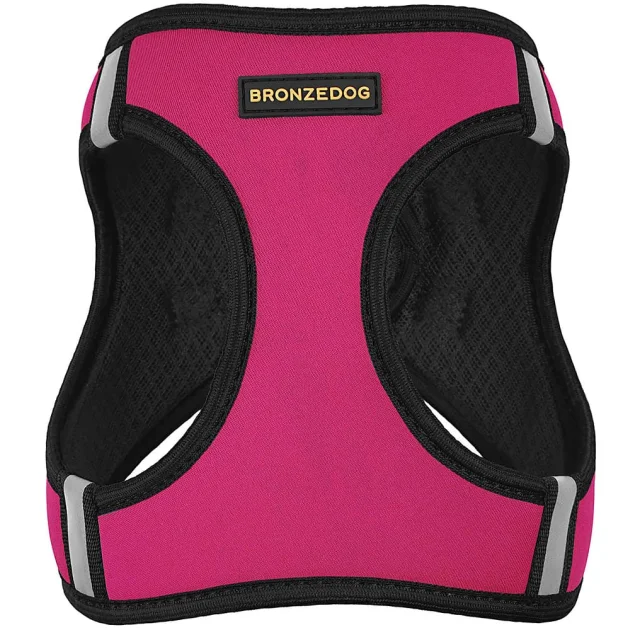 Шлея BronzeDog Sport Vest для собак из нейлона, неопрена и 3D сетки, розовый, 42-47 см