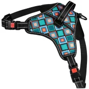 Шлея BronzeDog Urban Comfort для собак, принт ромбы, 54-67 см, 62-80 см