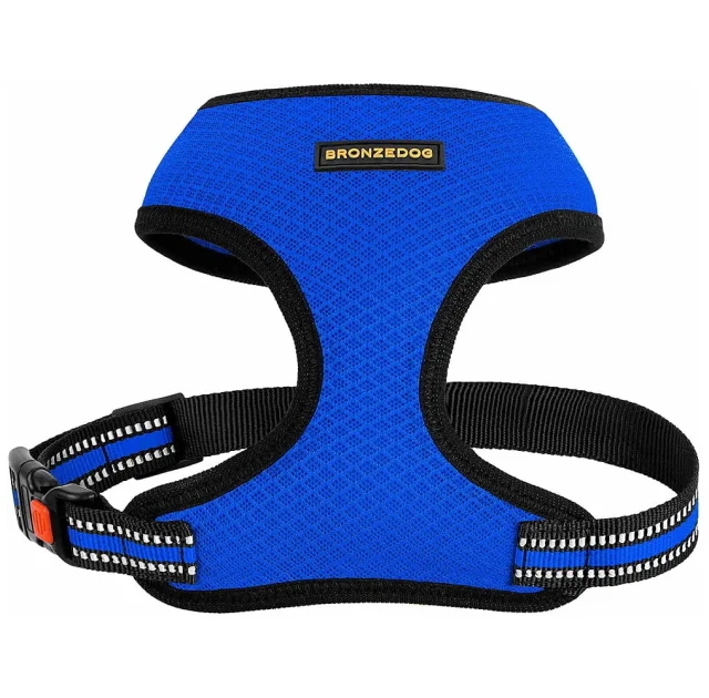 Шлея BronzeDog Mesh для собак мелких пород, сетчатый нейлон, синий, 40-46 см