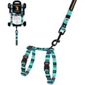 Шлея с поводком BronzeDog для собак и кошек, нейлон, принт инки, ХS