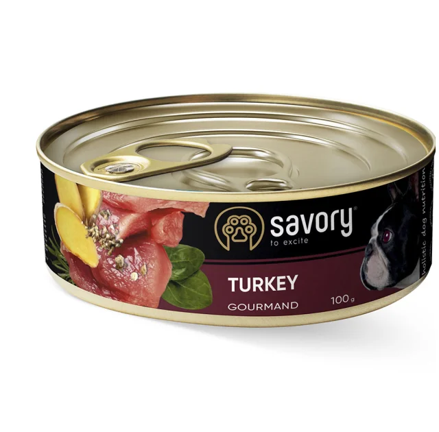 Влажный корм для взрослых собак Savory, с индейкой, 100 г