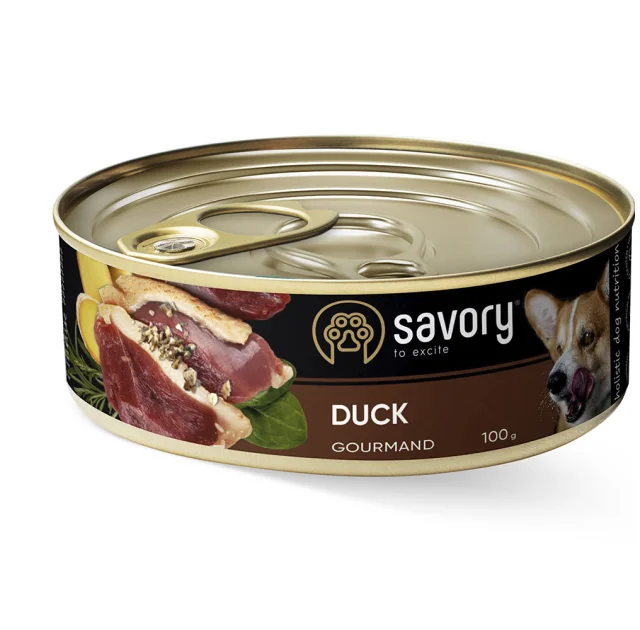 Влажный корм для взрослых собак Savory, с уткой, 100 г