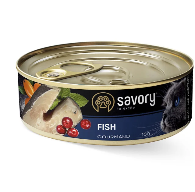 Влажный корм для кошек Savory, с рыбой, 100 г