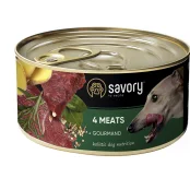 Вологий корм для дорослих собак Savory, з чотирма видами м'яса, 200 г Вологий корм для дорослих собак Savory, з чотирма видами м'яса, 200 г