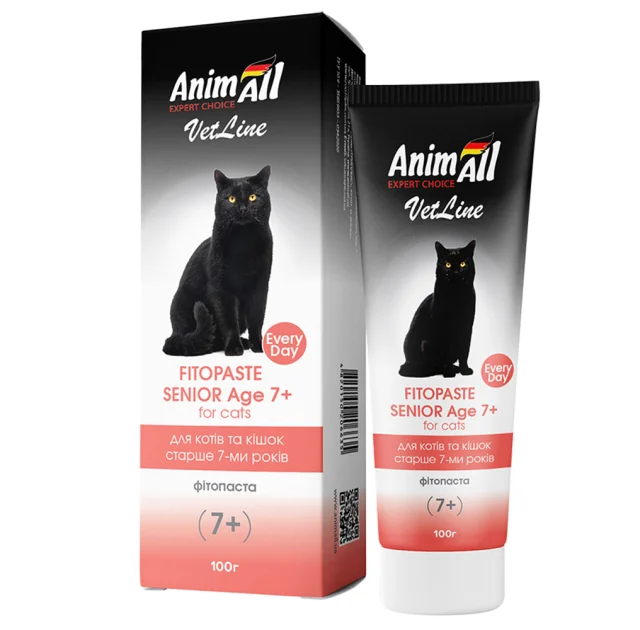 Фітопаста AnimAll VetLine Senior Age 7+ для котів старше 7 років, 100 г