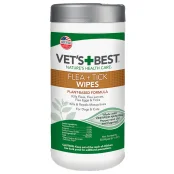 Влажные салфетки VET`S BEST Flea&Tick Wipes от блох и клещей для собак и кошек, 50 шт