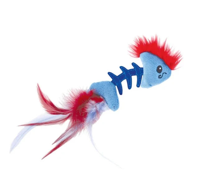 Іграшка для кішок Petstages Рибка з пір'ям, блакитна, 19 см