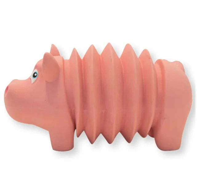 Игрушка для собак Outward Hound Свинка-аккордеон, большая, розовая, 15×19×9 см