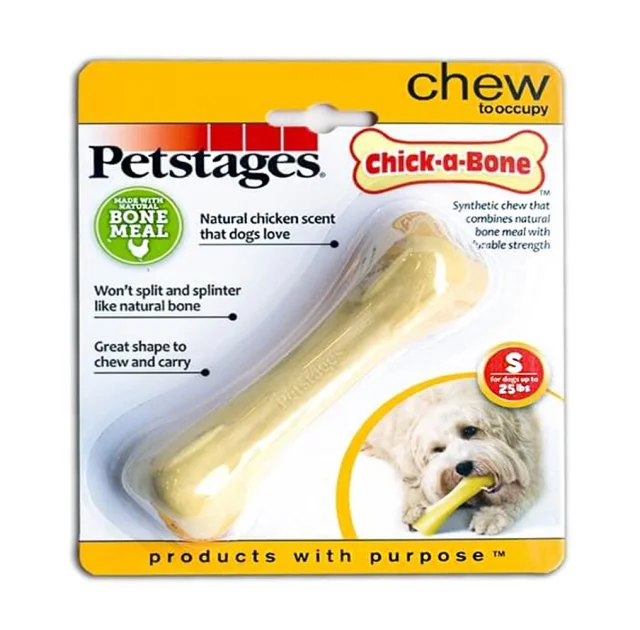 Игрушка для собак Petstages Chick-A-Bone кость, малая, 12 см