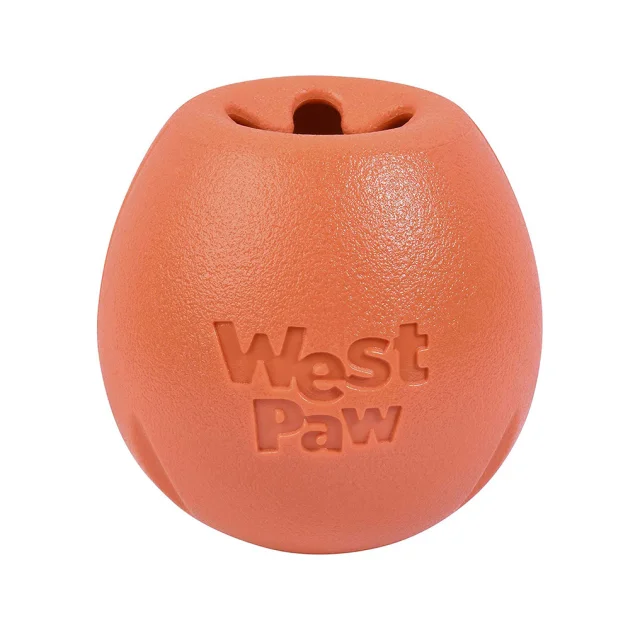 Іграшка для собак West Paw Rumbl Large Melon, для ласощів, помаранчева, 10 см