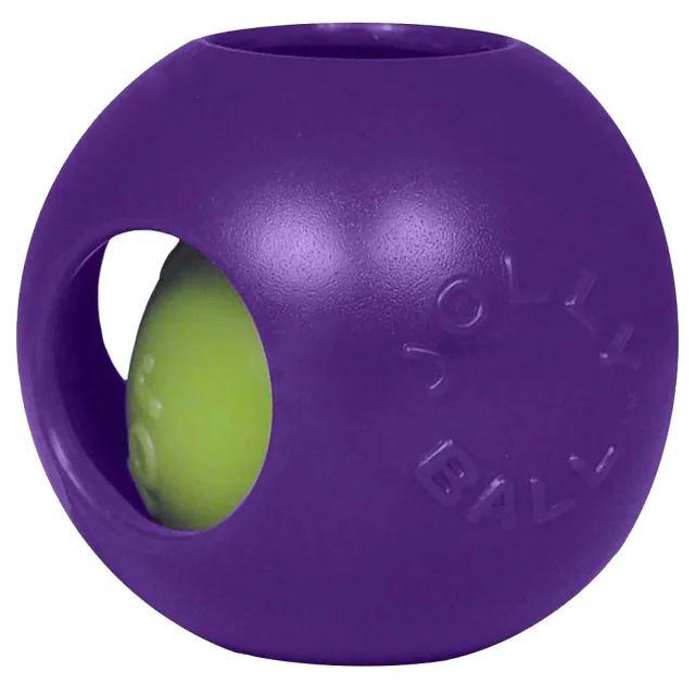 Іграшка Jolly Pets Teaser Ball м'яч подвійний, середня, для собак 9-27 см, фіолетова, 16 см