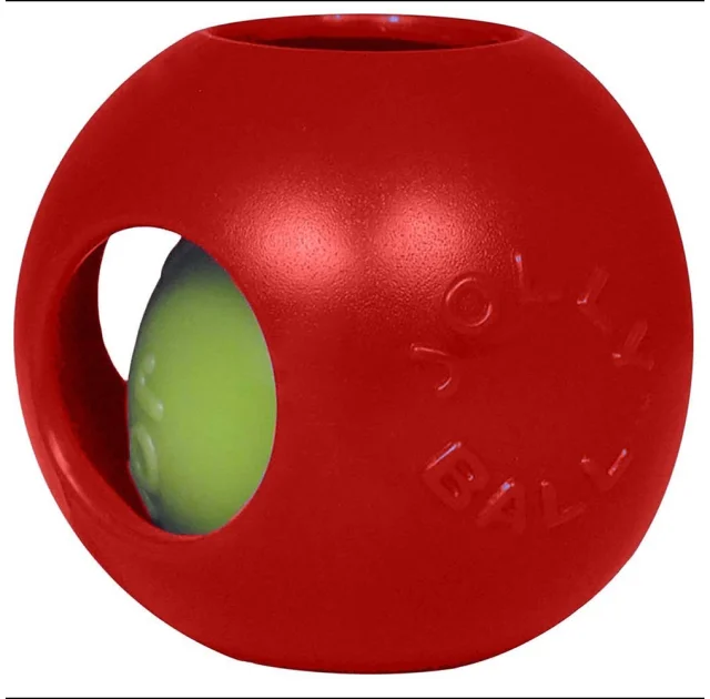 Іграшка Jolly Pets Teaser Ball м'яч подвійний, середня, для собак 9-27 см, червона, 16 см