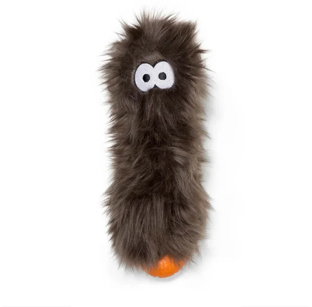Игрушка-пищалка West Paw Custer Pewter Fur для собак, серебряно-коричневая, 26 см