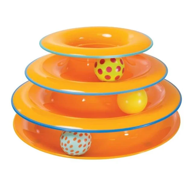 Игрушка-трек для кошек Petstages Башня с мячиками, 25×15 см