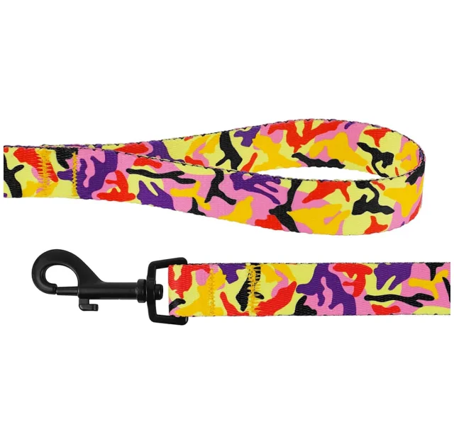 Повідець BronzeDog Camo для собак, нейлон, помаранчевий, 152×2 см