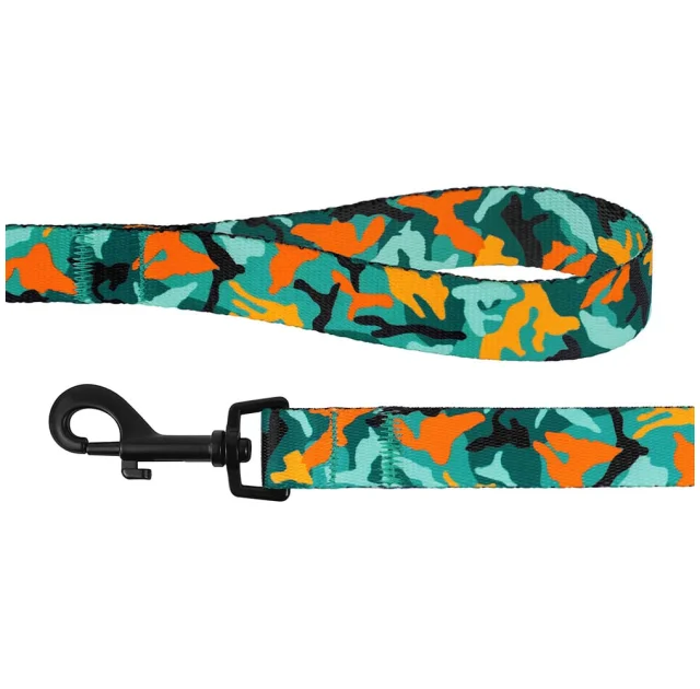 Повідець BronzeDog Camo для собак, нейлон, зелений, 152×2.5 см