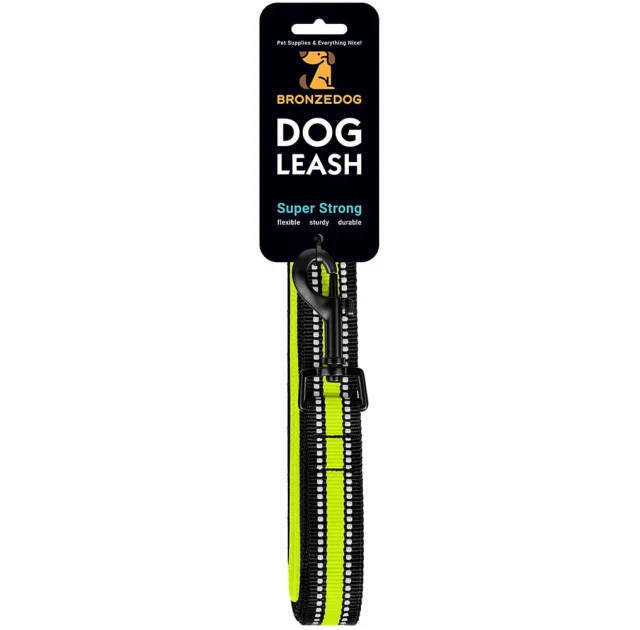 Повідець BronzeDog Mesh для собак, сітчастий нейлон, лимон, 200×2 см