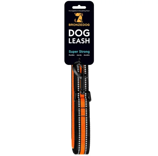 Повідець BronzeDog Mesh для собак, сітчастий нейлон, помаранчевий, 200×2 см