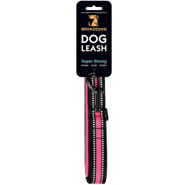 Повідець BronzeDog Mesh для собак, сітчастий нейлон, рожевий, 200×2 см