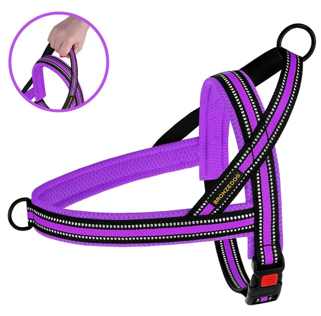 Шлея BronzeDog Mesh Скандинавская для собак, фиолетовый, 32-38 см