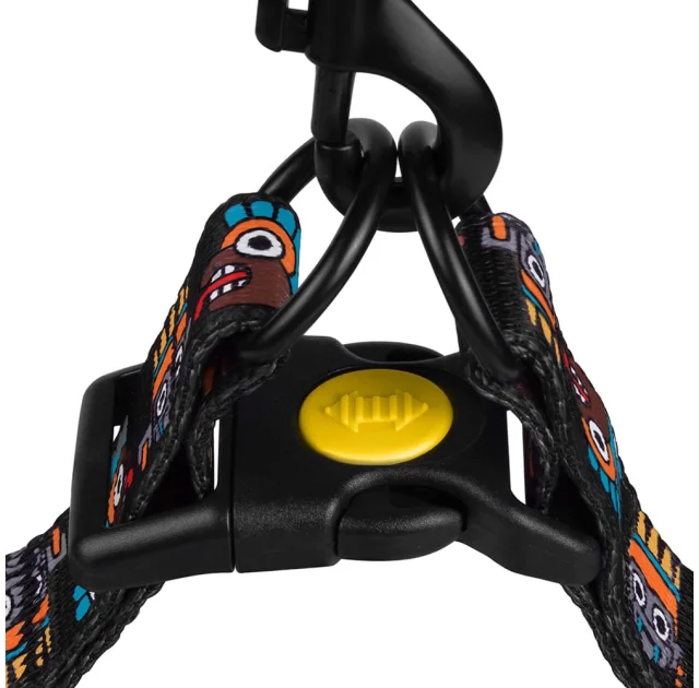 Шлея BronzeDog Tribal для собак, нейлон, принт маска, чёрный, 40-53 см
