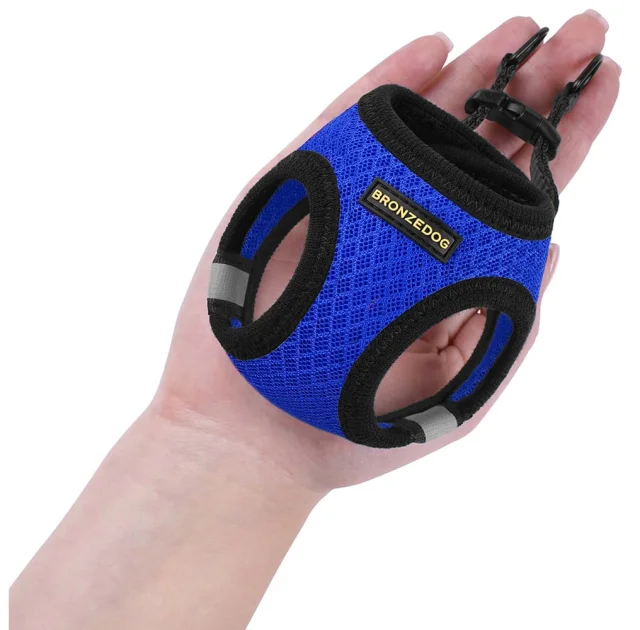 Шлея BronzeDog Mesh Vest для собак, сетчатый нейлон, синий, 26-29 см