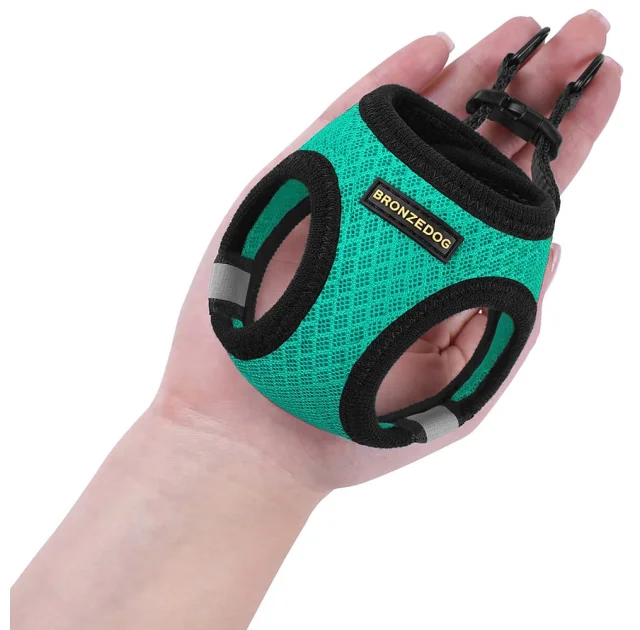 Шлея BronzeDog Mesh Vest для собак, сетчатый нейлон, ментоловый, 20-24 см
