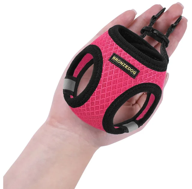 Шлея BronzeDog Mesh Vest для собак, сетчатый нейлон, розовый, 43-53 см