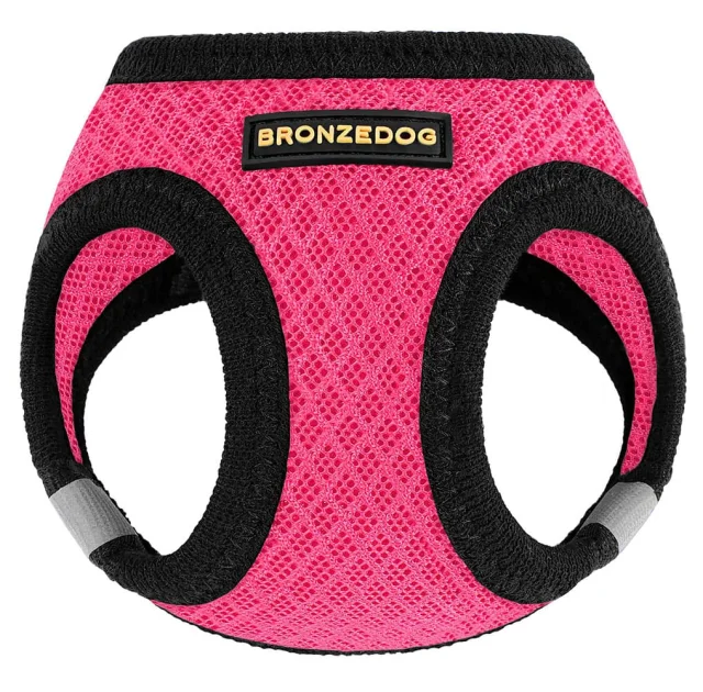 Шлея BronzeDog Mesh Vest для собак, сетчатый нейлон, розовый, 43-53 см