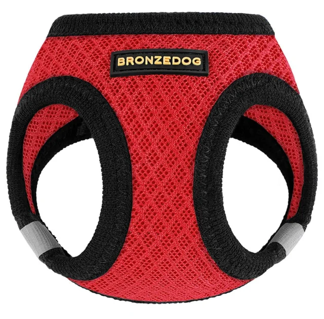 Шлея BronzeDog Mesh Vest для собак, сетчатый нейлон, красный, 34-42 см