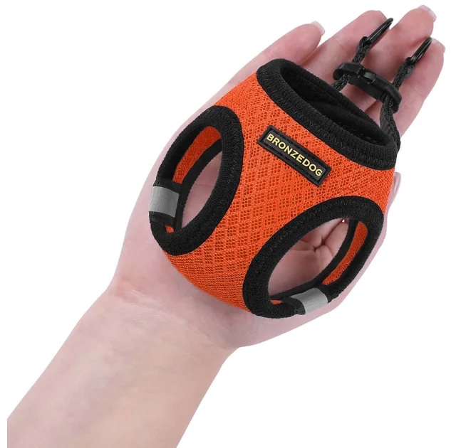 Шлея BronzeDog Mesh Vest для собак, сетчатый нейлон, оранжевый, 29-34 см