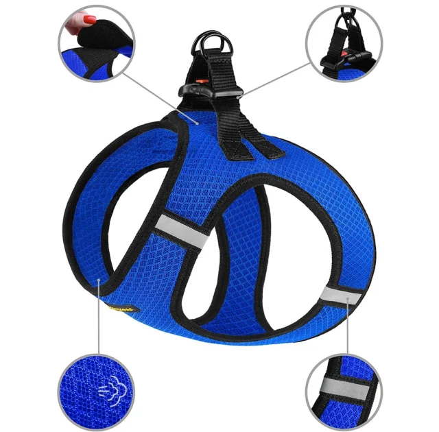 Шлея BronzeDog Mesh Vest для собак, сетчатый нейлон, синий, 29-34 см