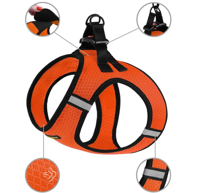 Шлея BronzeDog Mesh Vest для собак, сетчатый нейлон, оранжевый, 42-47 см