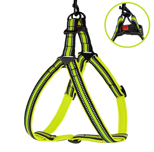 Шлея BronzeDog Mesh Стандарт для собак, сетчатый нейлон, лимонный, 45-60 см