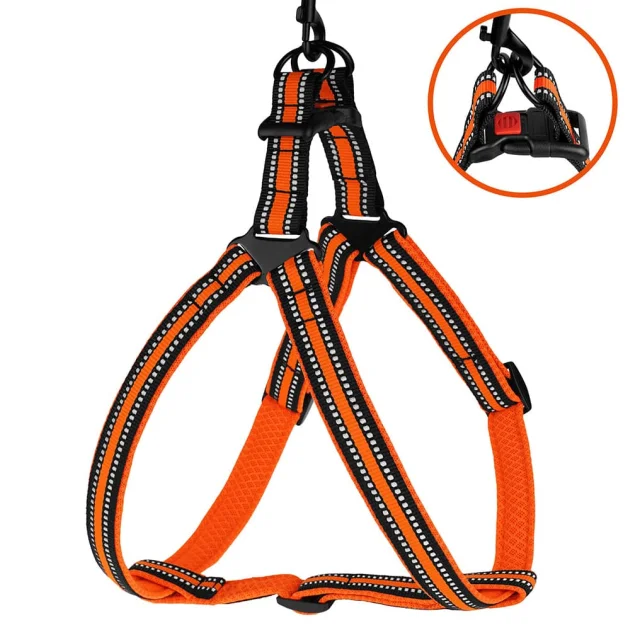 Шлея BronzeDog Mesh Стандарт для собак, сетчатый нейлон, оранжевый, 45-60 см