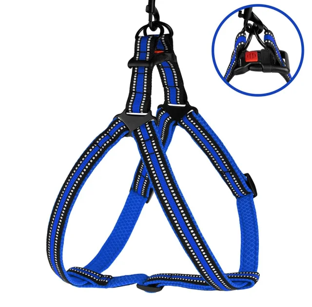 Шлея BronzeDog Mesh Стандарт для собак, сетчатый нейлон, синий, 45-60 см