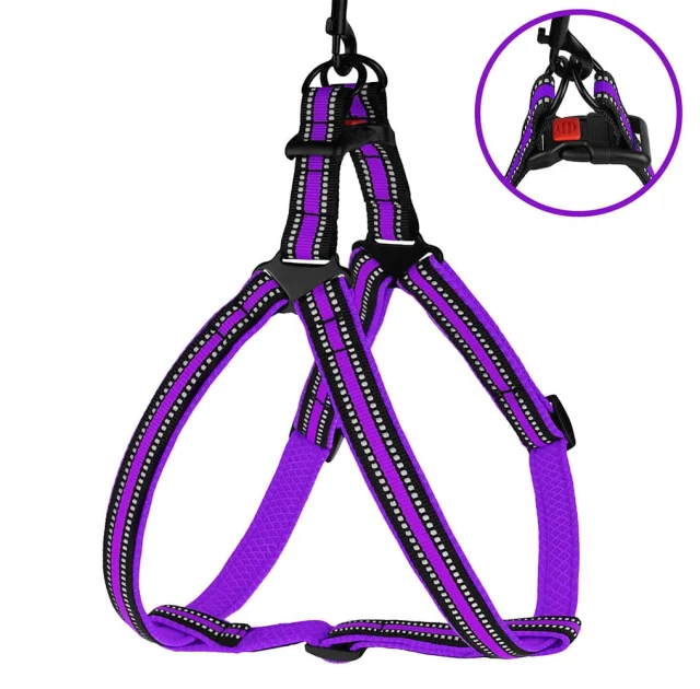 Шлея BronzeDog Mesh Стандарт для собак, сетчатый нейлон, фиолетовый, 45-60 см