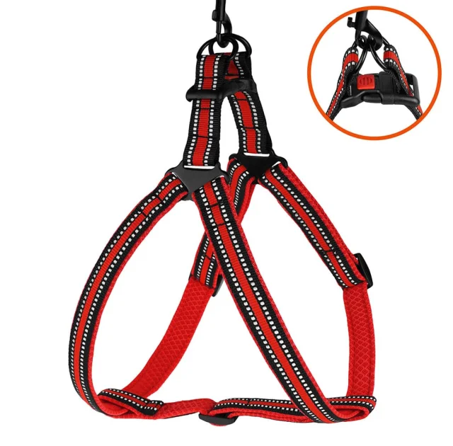 Шлея BronzeDog Mesh Стандарт для собак, сетчатый нейлон, красный, 57-73 см