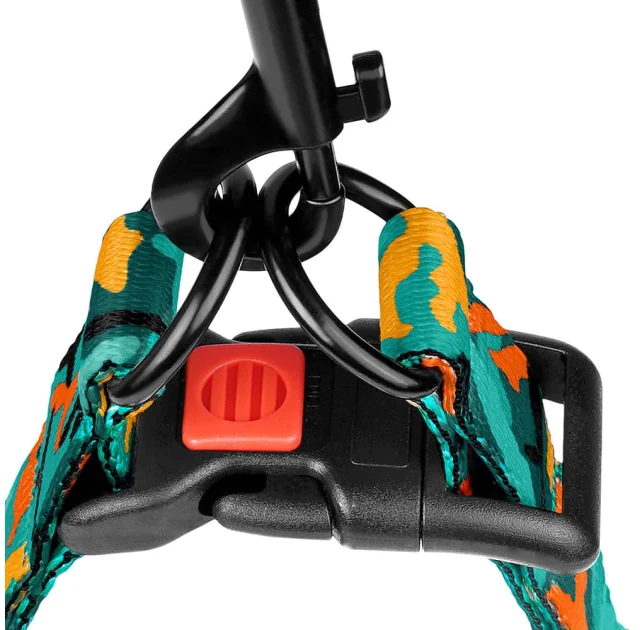 Шлея BronzeDog Camo для собак, нейлон, зелёный, 40-53 см