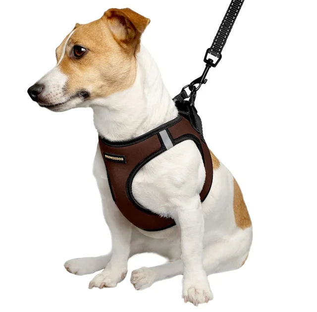 Шлея BronzeDog Sport Vest для собак из нейлона, неопрена и 3D сетки, коричневый, 24-26 см