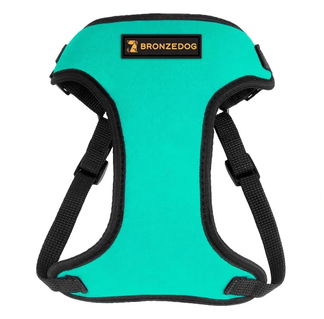 Шлея BronzeDog Sport для собак из неопрена, бирюзовый, 28-33 см