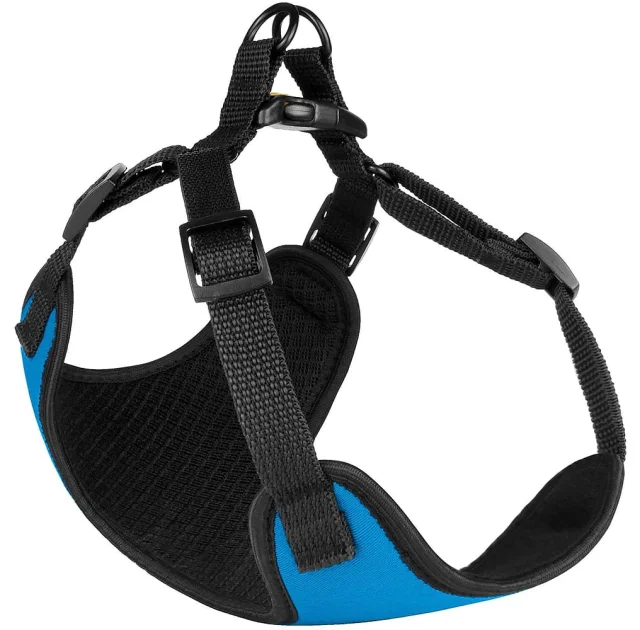 Шлея BronzeDog Sport для собак из неопрена, голубой, 40-46 см