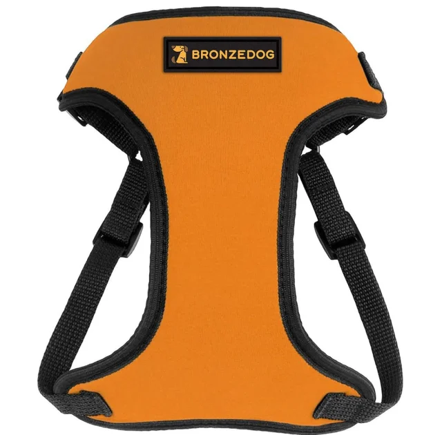 Шлея BronzeDog Sport для собак из неопрена, оранжевый, 35-38 см