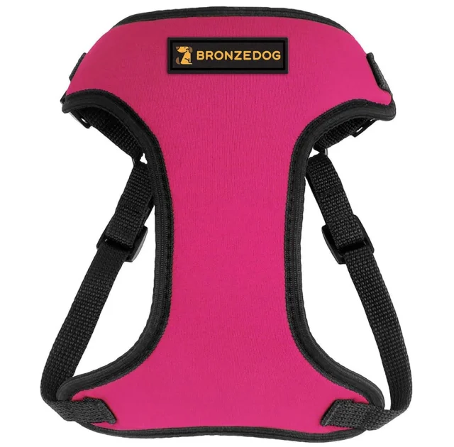 Шлея BronzeDog Sport для собак из неопрена, розовый, 40-46 см