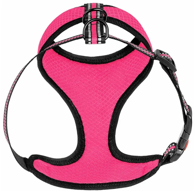 Шлея BronzeDog Mesh для собак мелких пород, сетчатый нейлон, розовый, 35-38 см