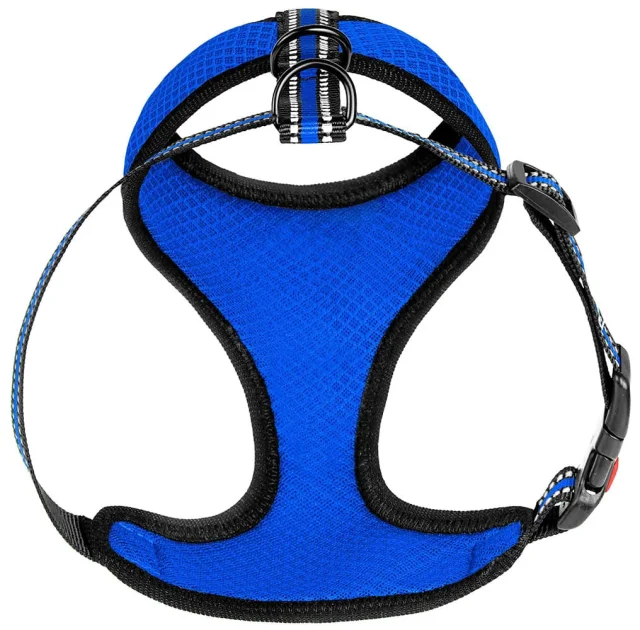 Шлея BronzeDog Mesh для собак мелких пород, сетчатый нейлон, синий, 35-38 см