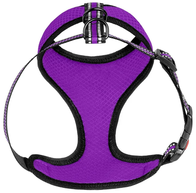 Шлея BronzeDog Mesh для собак мелких пород, сетчатый нейлон, фиолетовый, 35-38 см