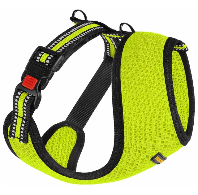 Шлея BronzeDog Mesh для собак мелких пород, сетчатый нейлон, лимонный, 40-46 см